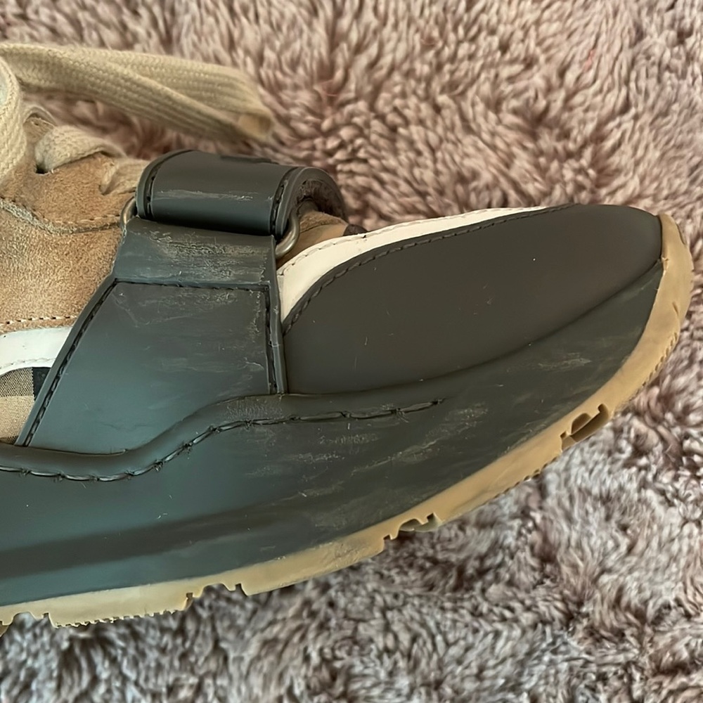 BURBERRY, Vintage Check, Suede and Leather Sneakers - Picture 15 of 16